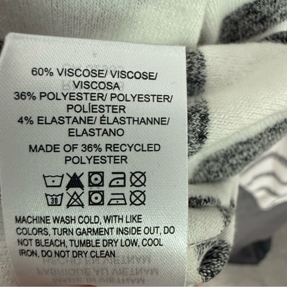 Lucky Brand New Women Gray and White Striped Sweater Sz M - Picture 4 of 8